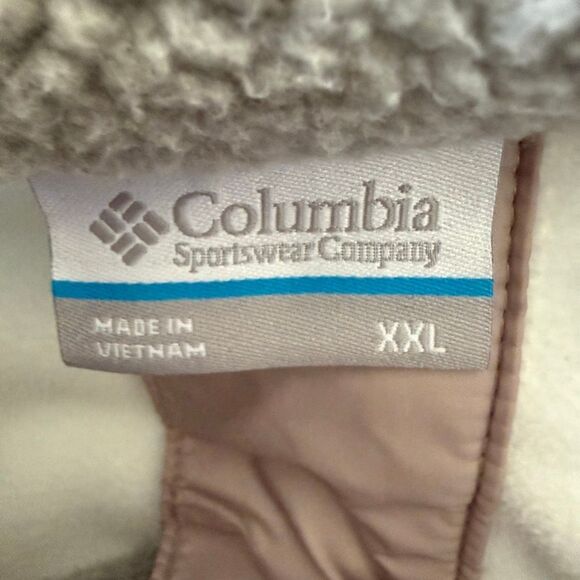 Columbia Lodge Sherpa Jacket Gray, White, & Beige Color-block Fleece Size XXL - Picture 12 of 12
